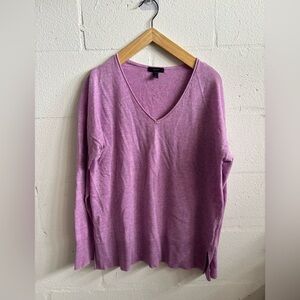 J. Crew Size medium Wool Lavender V Neck Sweater